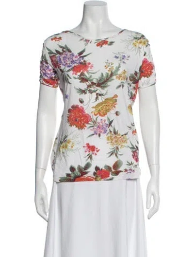 Pre-owned Etro Floral Print Crew Neck T-shirt In Multi