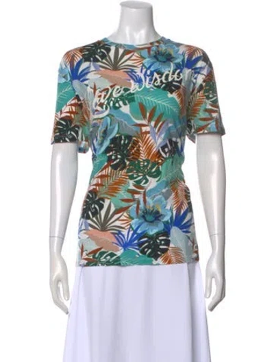 Pre-owned Etro Floral Print Crew Neck T-shirt In Neutral