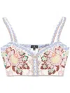 Etro Cropped Floral-print Cotton-poplin Top In Neutrals