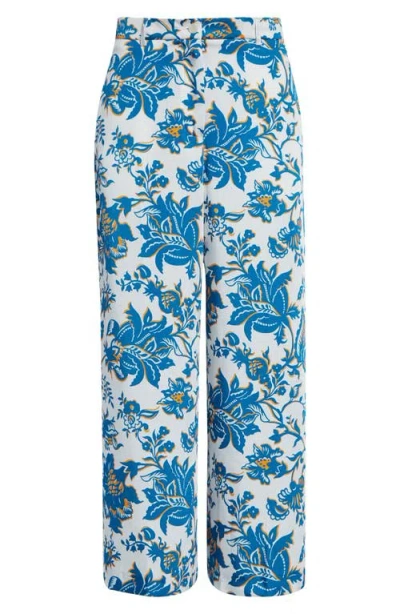 Etro Floral Print Crop Wide Leg Pants In Multi