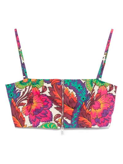 Etro Floral-print Cropped Top In Multi