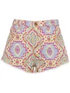 Etro Patterned Shorts With Pockets And Belt Loops In 蓝色