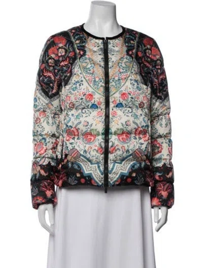 Pre-owned Etro Floral Print Down Jacket In Neutrals