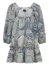 Etro Floral-print Dress In Gray