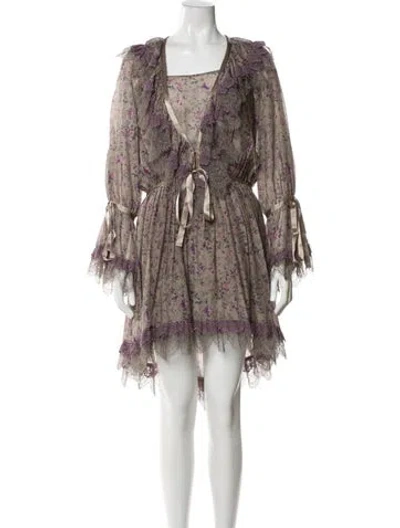 Pre-owned Etro Floral Print Dress In Neutral
