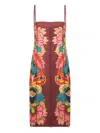 Etro Kleid Mit Tuch-blumendruck In Red