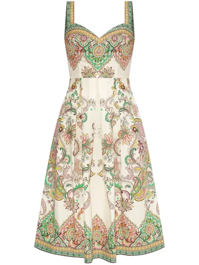 Etro Floral Print Dress In White