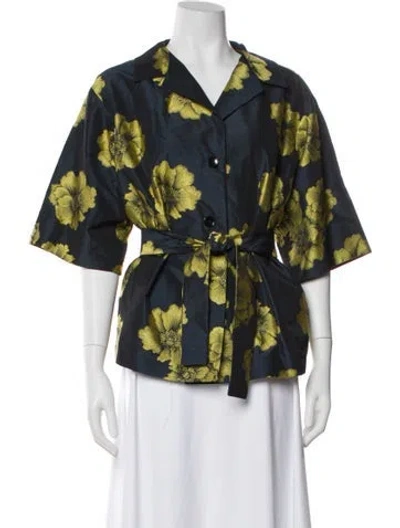 Pre-owned Etro Floral Print Evening Jacket In Blue