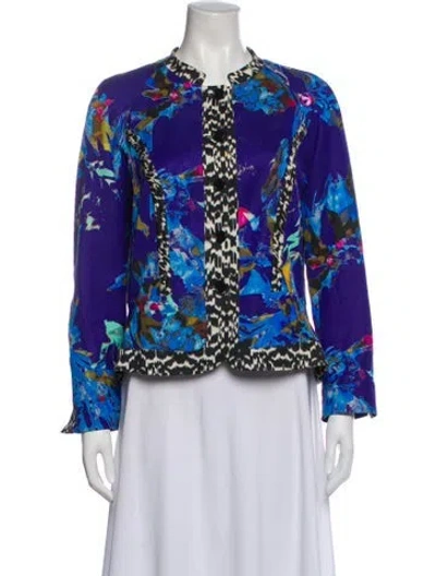 Pre-owned Etro Floral Print Evening Jacket In Blue