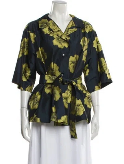 Pre-owned Etro Floral Print Evening Jacket In Blue