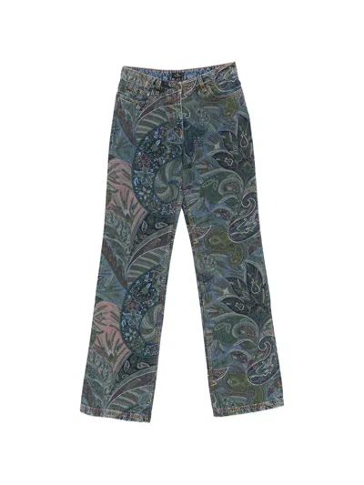 Etro Flare Pants With Paisley Ramage Motif In Multi