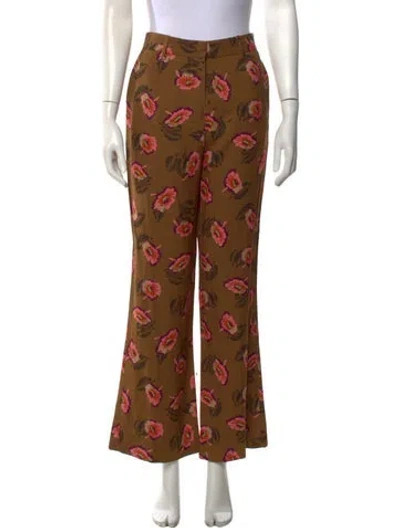 Pre-owned Etro Floral Print Flared Pants In Brown