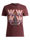 Etro Printed Cotton T-shirt In Burgundy In Brown