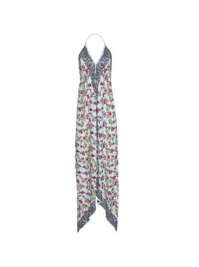 Etro Floral-print Halterneck Maxi Dress With Handkerchief Hem