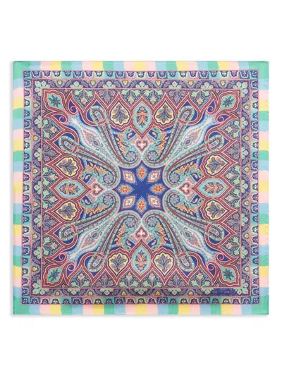 Etro Floral-print Handkerchief In Blue