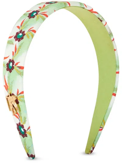 Etro Floral-print Headband In Green