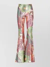 Etro Floral Print High Waist Flared Trousers In Multi