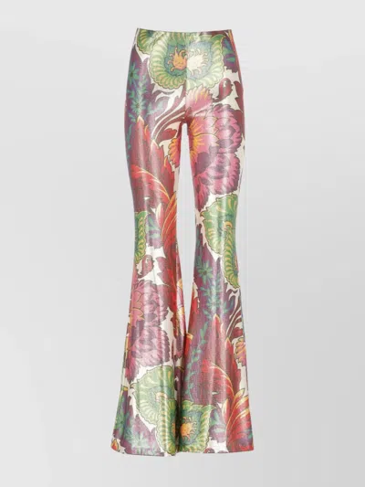 ETRO FLORAL PRINT HIGH WAIST FLARED TROUSERS