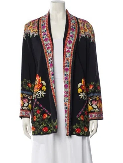 Pre-owned Etro Floral Print Jacket In Black