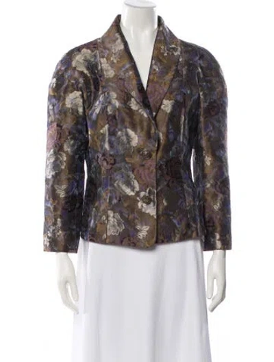 Pre-owned Etro Floral Print Jacket In Brown
