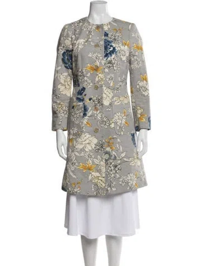 Pre-owned Etro Floral Print Jacket In Gray