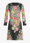 Etro Floral-print Long-sleeve Minidress In Multicolor