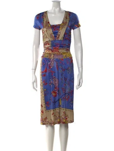 Pre-owned Etro Floral Print Knee-length Dress
