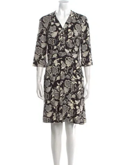 Pre-owned Etro Floral Print Knee-length Dress In Black