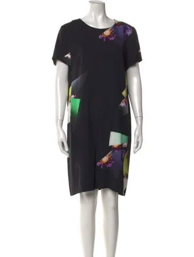 Pre-owned Etro Floral Print Knee-length Dress In Black