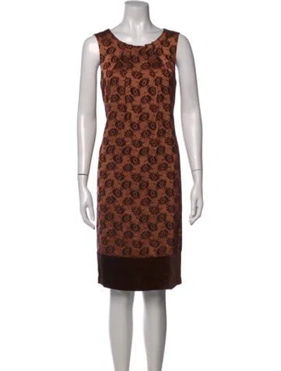 Pre-owned Etro Floral Print Knee-length Dress In Black