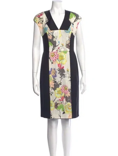Pre-owned Etro Floral Print Knee-length Dress In Multi