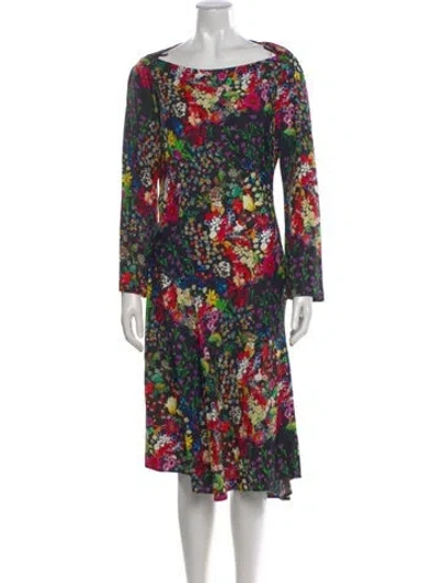 Pre-owned Etro Floral Print Knee-length Dress In Multi