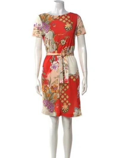 Pre-owned Etro Floral Print Knee-length Dress In Multicolor