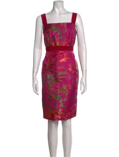 Pre-owned Etro Floral Print Knee-length Dress In Pink