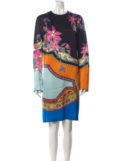 Pre-owned Etro Floral Print Knee-length Dress W/ Tags In Multi