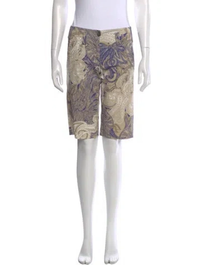 Pre-owned Etro Floral Print Knee-length Shorts In Neutral