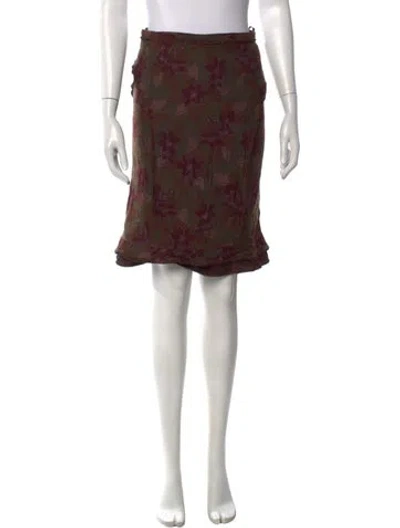 Pre-owned Etro Floral Print Knee-length Skirt In Brown/purple