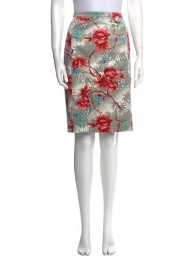 Pre-owned Etro Floral Print Knee-length Skirt In Neutral