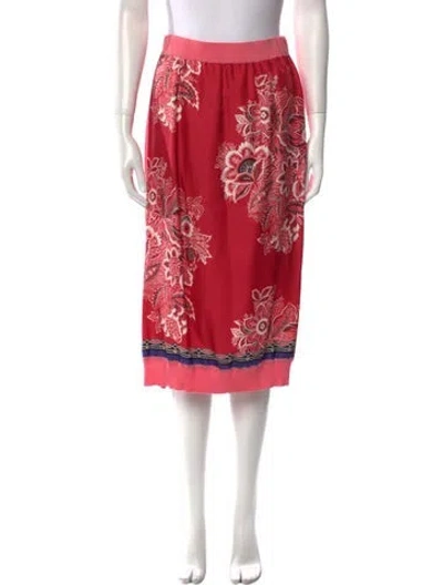 Pre-owned Etro Floral Print Knee-length Skirt In Red
