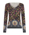 Etro Floral-print Knitted Top In Black