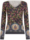 Etro Floral-print Knitted Top In Blue