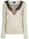 Etro Floral-print Knitted Top In Nude