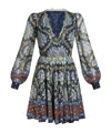 Etro Floral-print Lace-trim Minidress In Multicolor