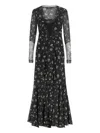 Etro Floral-print Lace-trimmed Maxi Dress In Black