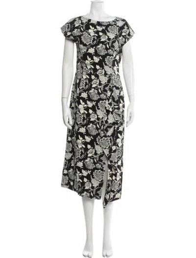 Pre-owned Etro Floral Print Long Dress In Black