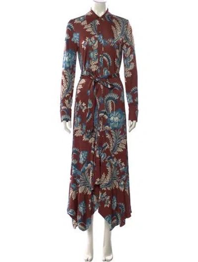 Pre-owned Etro Floral Print Long Dress In Multi
