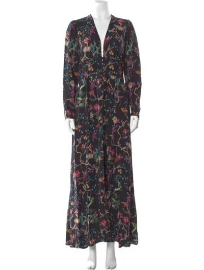 Pre-owned Etro Floral Print Long Dress In Multi