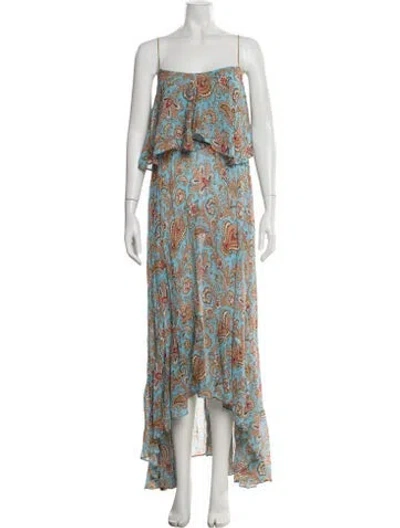 Pre-owned Etro Floral Print Long Dress In Multi