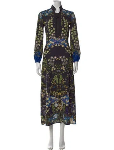 Pre-owned Etro Floral Print Long Dress In Multi