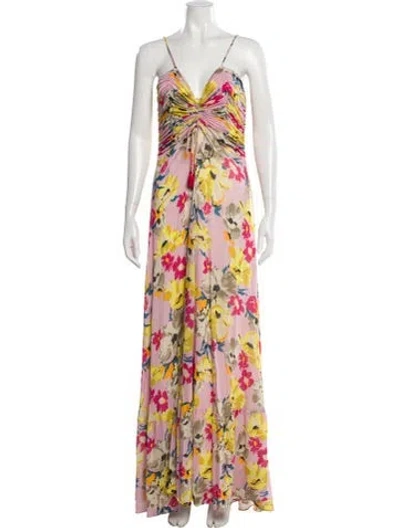 Pre-owned Etro Floral Print Long Dress In Pink